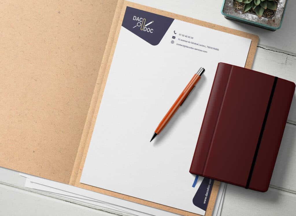 Anglophile : Notre partenaire communication a désigné ce modèle afin de mieux visualiser votre futur papier en tête professionnel 2023