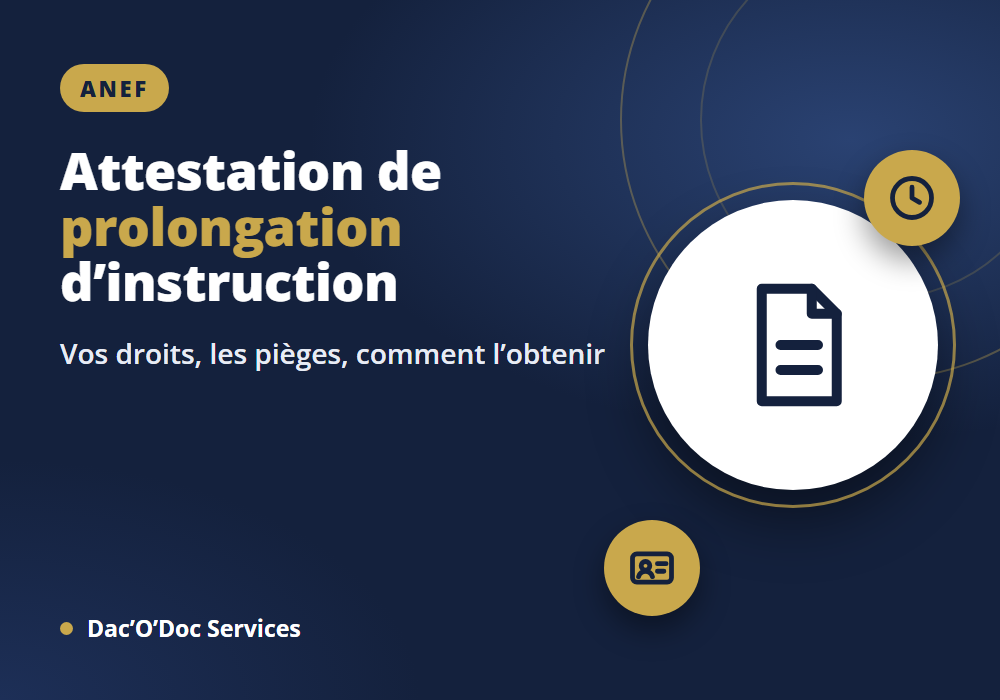 Attestation de prolongation d&rsquo;instruction ANEF : guide 2026